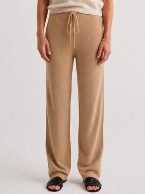 W. Cashmere Bailey Straight Leg Cashmere Knit Sweatpants Camel Brown XS MSP $400